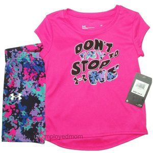 Girls Under Armour Bike Short Set 2 pc Athletic Sports Wear Don’t Stop Me